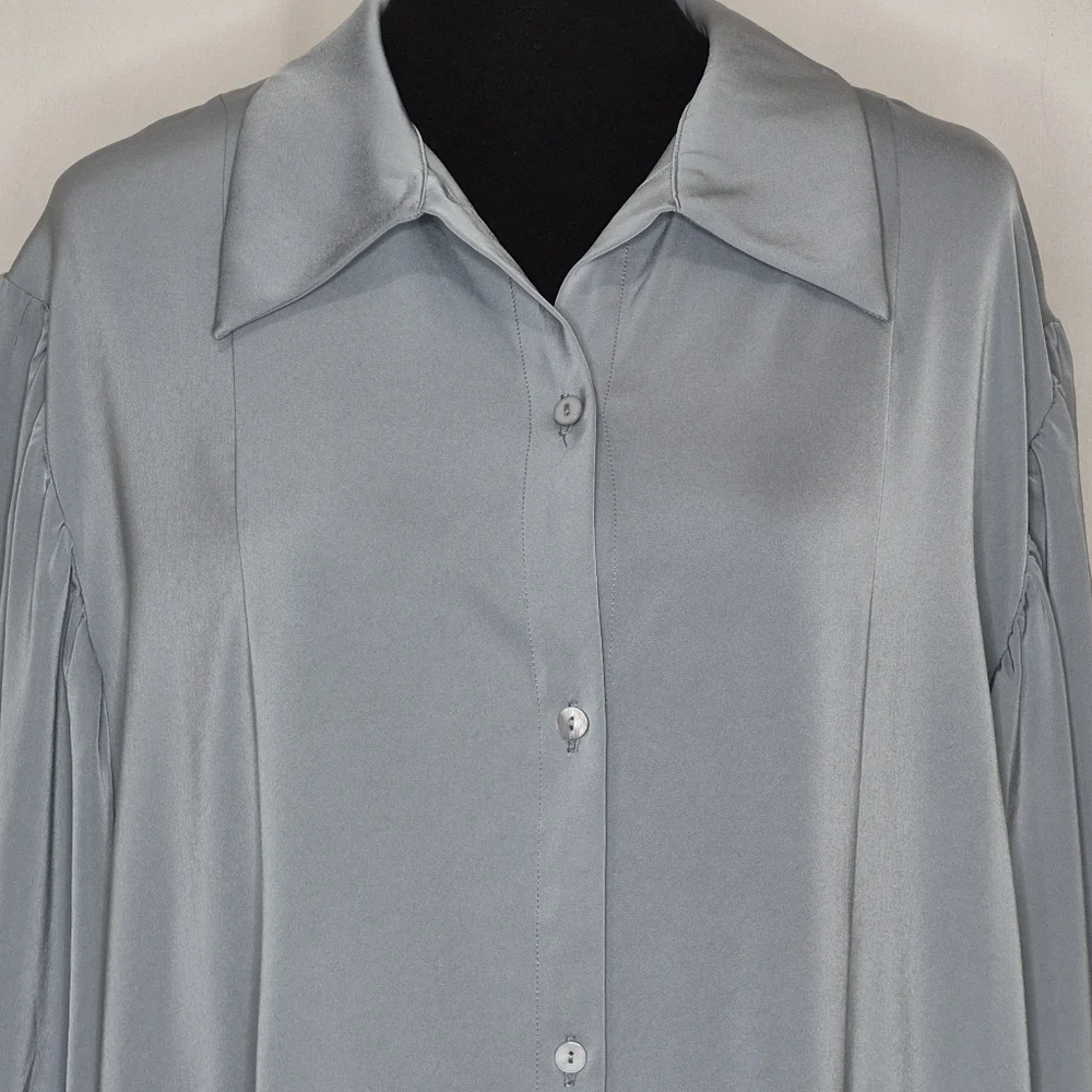 Nap Drape Shirt Robe Loungewear Dress - Size L